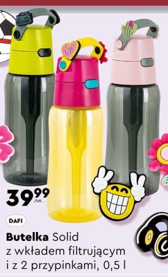 Butelka Solid z wkładem filtrującym i z 2 przypinkami, 0,5 l promocja w Biedronka