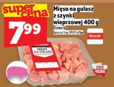 Mięso na gulasz z szynki wieprzowej 400 g promocja w TOPAZ