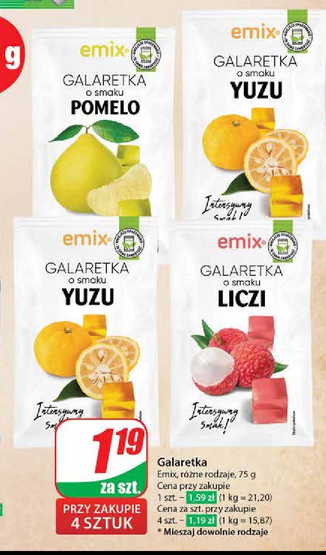 Galaretka pomelo Emix promocja w Dino