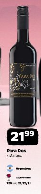 Wino Para Dos Malbec promocja w Netto