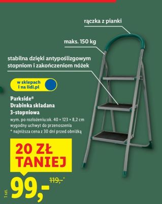 Drabinka składana 3-stopniowa  promocja w Lidl