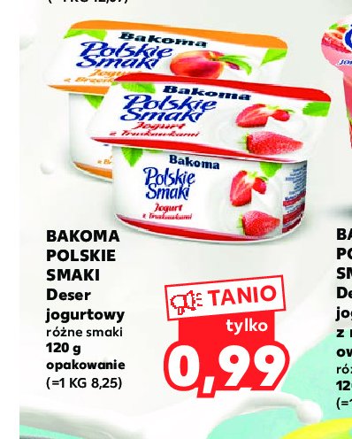 Jogurt truskawka Bakoma polskie smaki promocja