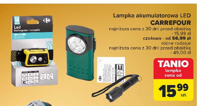 Lampa czołowa led Carrefour promocja w Carrefour Market