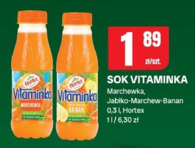 Sok Vitaminka Marchew, Jabłko-Marchew-Banan promocja w Chorten