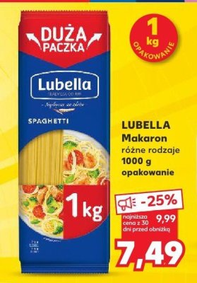 Makaron różne rodzaje Lubella promocja w Kaufland