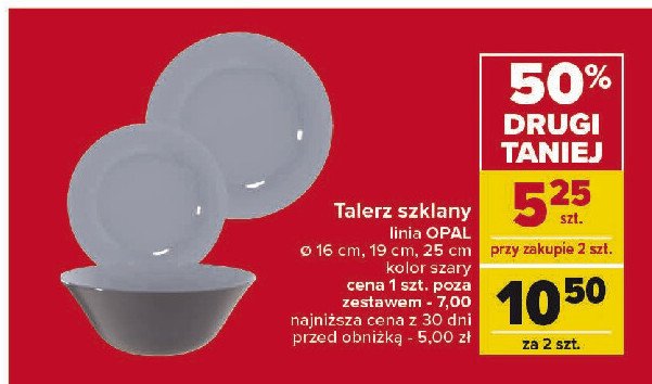 Talerz opal 19-25 cm Carrefour promocja