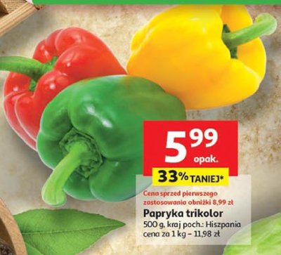 Papryka trikolor 500 g Auchan promocja w Auchan