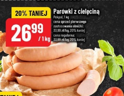 Parówki z cielęcina Sokołów promocja w POLOmarket
