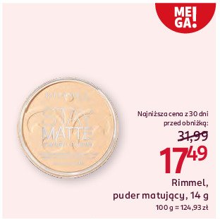 Puder matujący prasowany Rimmel stay matte promocja