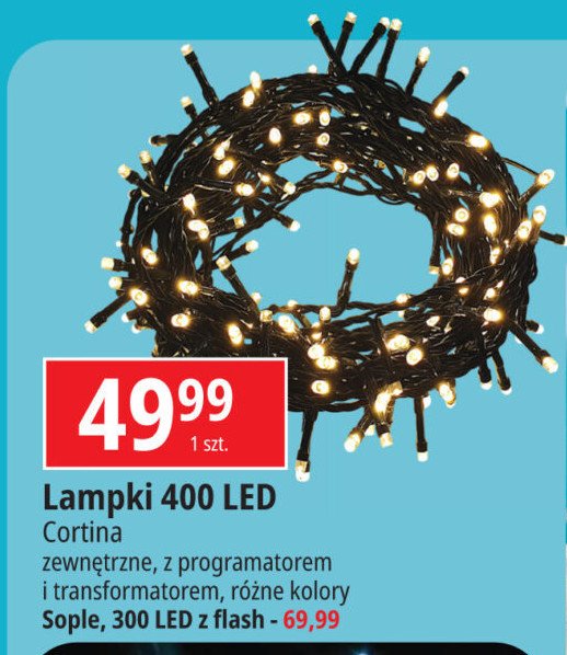 Lampki choinkowe 400 led  ciepły biały Cortina promocja