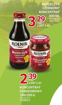 Koncentrat pomidorowy Rolnik 190/200g promocja w Selgros