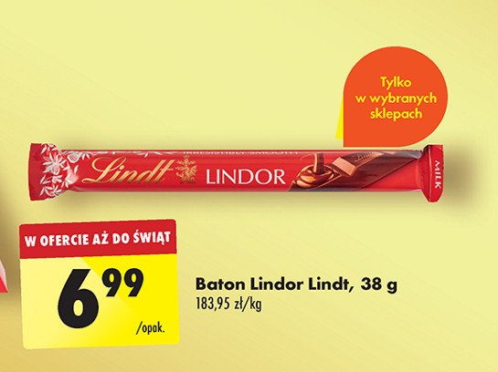 Batonik z mlecznej czekolady Lindt lindor promocja