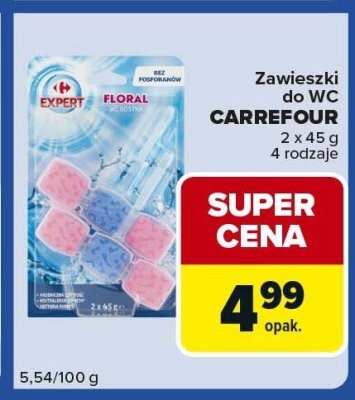 Zawieszki do WC CARREFOUR 2 x 45 g 4 rodzaje promocja w Carrefour Express