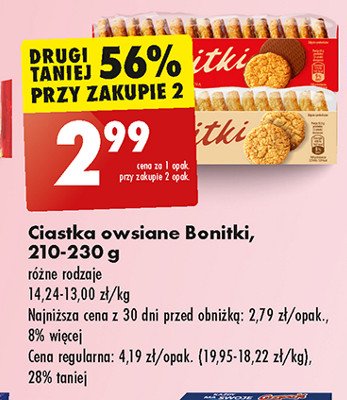 Ciastka owsiane zbożowe Bonitki promocja