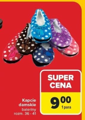 Kapcie damskie baleriny roz. 36-41 promocja w Carrefour