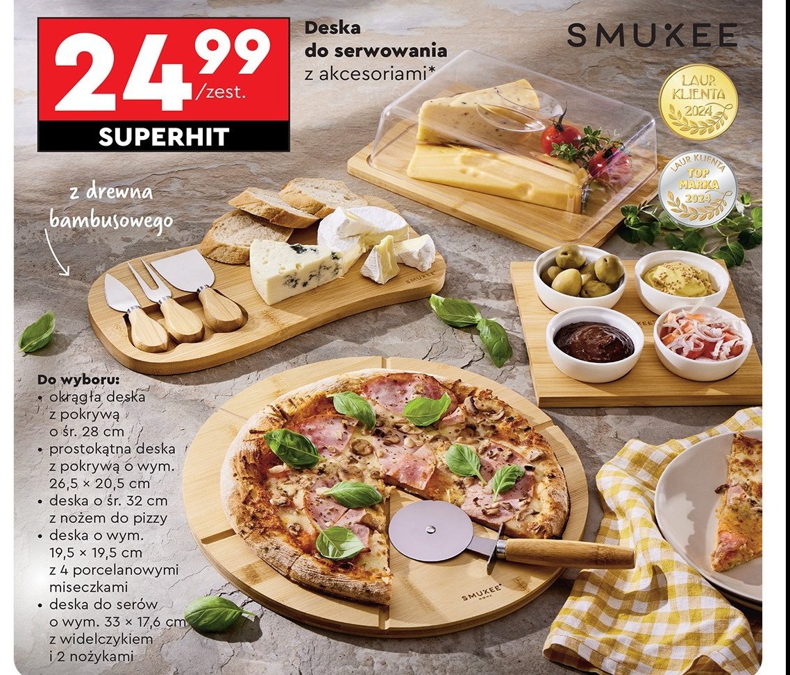 Deska 19.5 x 19.5 cm z miseczkami Smukee promocja