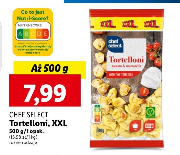 Tortelloni tomato & mozzarella Chef select promocja