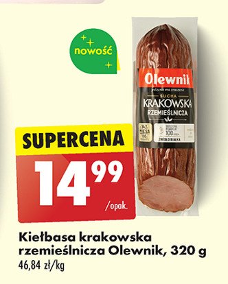 Kiełbasa krakowska rzemieślnicza Olewnik promocja w Biedronka