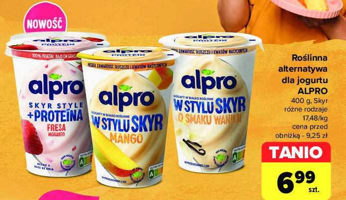 Jogurt truskawkowy protein ALPRO SKYR STYLE promocja w Carrefour