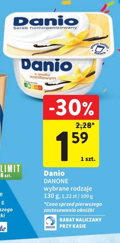 Serek waniliowy Danone danio promocja w Intermarche