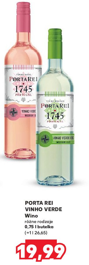 Wino PORTAREI 1745 MEDIUM DRY promocja w Kaufland