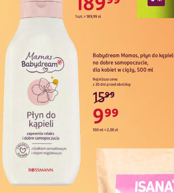 Płyn do kąpieli BABYDREAM MAMAS promocja w Rossmann