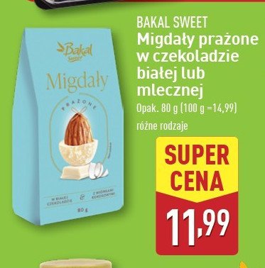 Migdały smażone solone w czekoladzie mlecznej Bakal sweet promocja