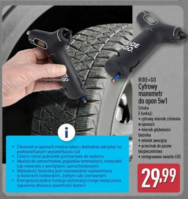 Cyfrowy manometr do opon 5w1 promocja w Aldi