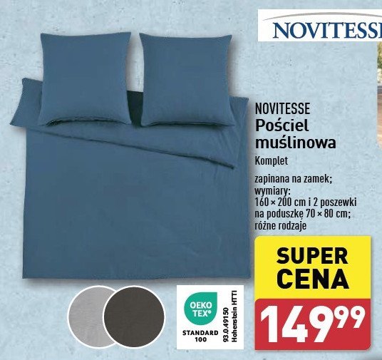 Pościel z makojerseyu 160 x 200 cm + 2 x 70 x 80 cm Novitesse promocja