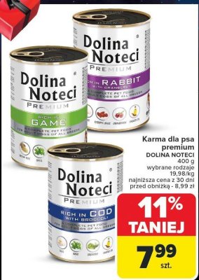 Karma dla psa premium DOLINA NOTECI 400 g różne rodzaje promocja w Carrefour