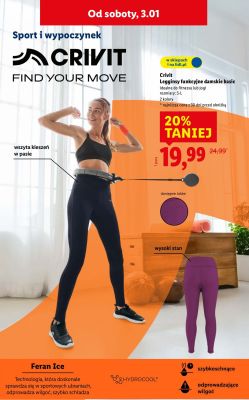 Legginsy funkcyjne damskie basic Crivit promocja w Lidl