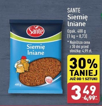 Siemię lniane Sante promocja