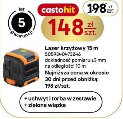 Laser krzyżowy 15 m promocja w Castorama