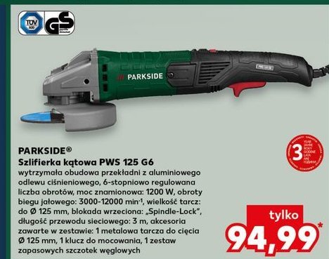 Szlifierka kątowa pws 125 g6 Parkside promocja