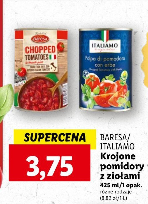 Pomidory krojone z bazylią Italiamo promocja