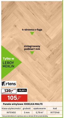 Panele winylowe JODEŁKA MALTE V.rtens promocja w Leroy Merlin