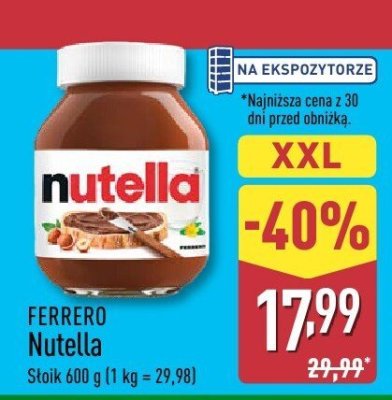 Nutella FERRERO promocja w Aldi
