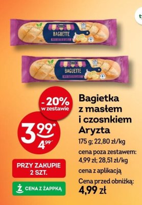 Bagietka z masłem i czosnkiem Aryzta promocja w Żabka