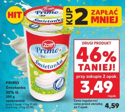 Śmietanka 30% tł. PRIMO promocja w Kaufland