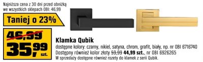 Klamka Qubik promocja w OBI