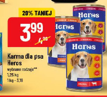 Karma dla psa z cielęciną Heros (karmy) promocje