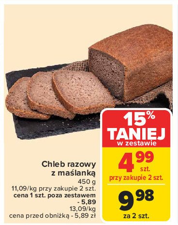 Chleb razowy z maślanką promocja w Carrefour Market