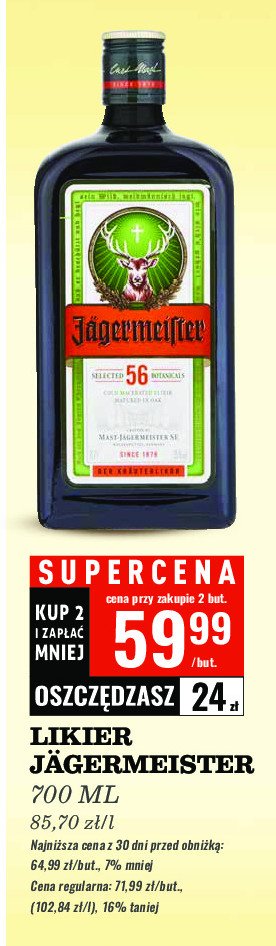 Likier Jagermeister promocja w Biedronka