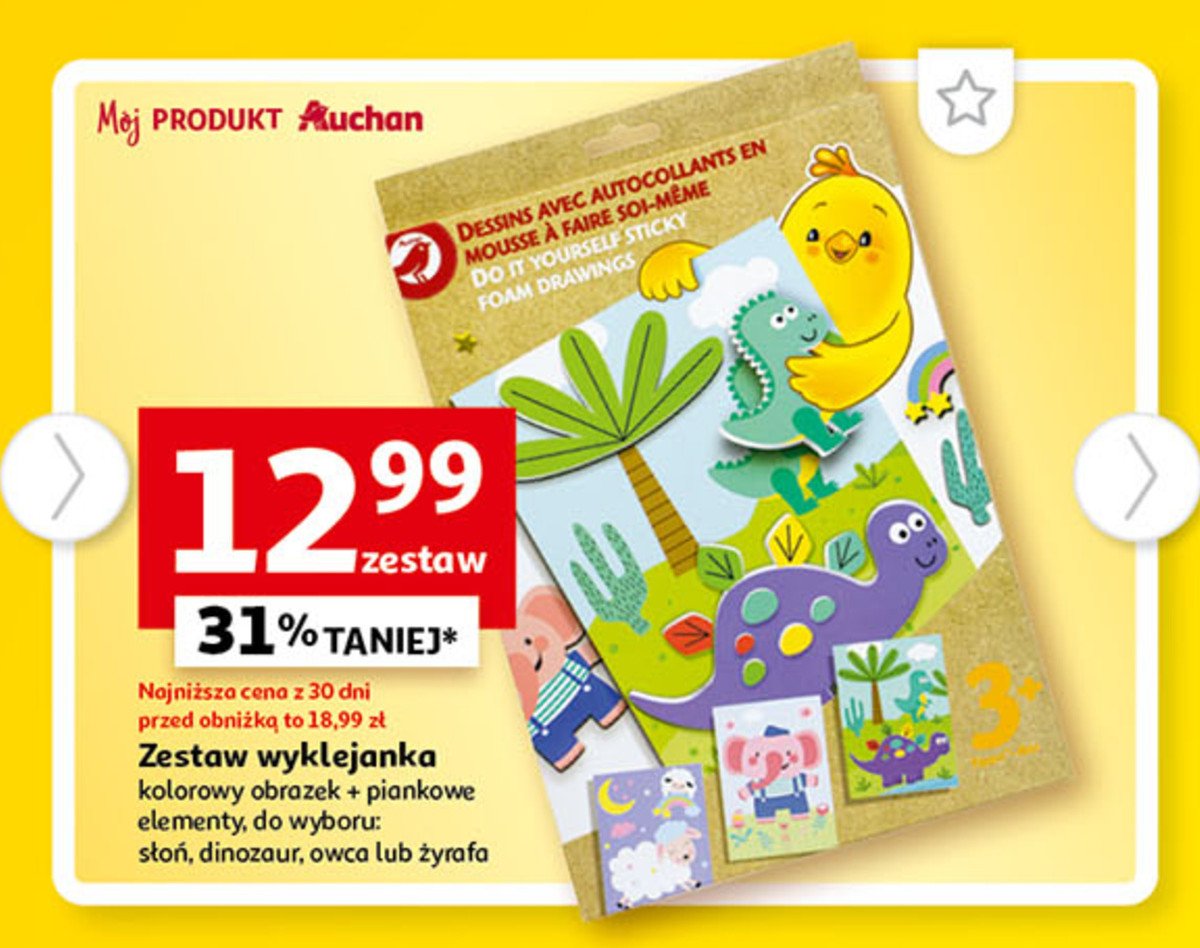 Zestaw wyklejanka Auchan r贸偶norodne (logo czerwone) promocja
