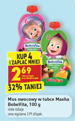 Mus jagody i jabłka z bananami masha&bear Bobovita promocja