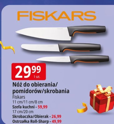 Nóż do obierania/pomidorów/skrobania Fiskars promocja w Leclerc