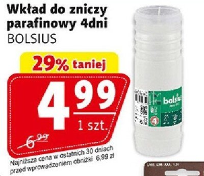 Wkład do zniczy parafinowy 4dni promocja w Prim Market