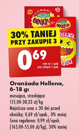 Oranżada w proszku strzelająca żółta Hellena oranżada promocja