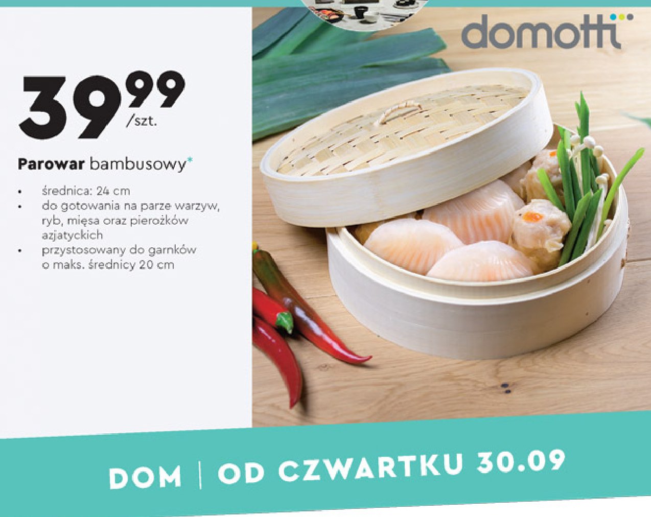 Parowar bambusowy Domotti promocja