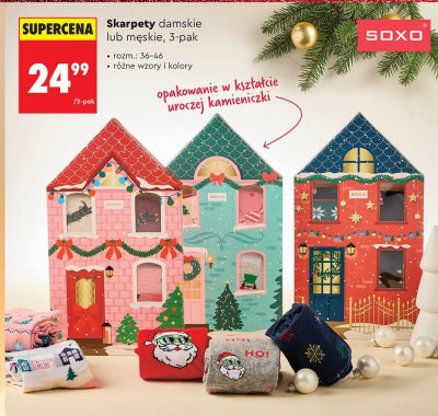 Skarpety damskie / męskie, 3-pak SOXO promocja w Biedronka